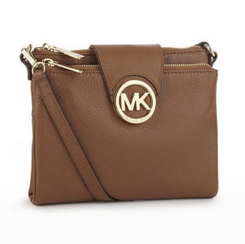 Michael Kors Tan Leather Fulton Crossbody Bag. - Picture 5 of 16